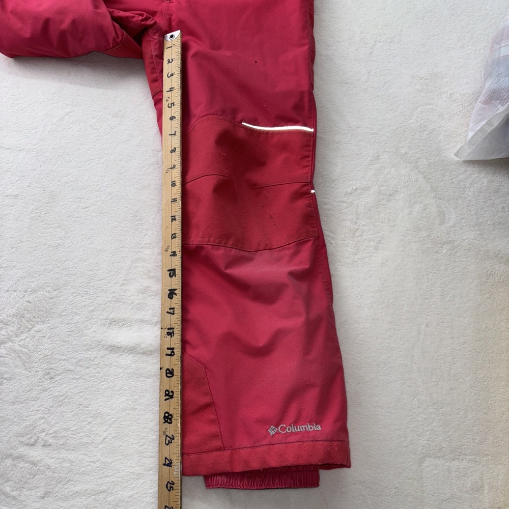 Columbia Girls Pink Size Medium Bin Ski Suit Suspenders Very Worn But No Holes - Picture 7 of 15